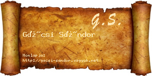Gácsi Sándor névjegykártya