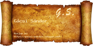 Gácsi Sándor névjegykártya
