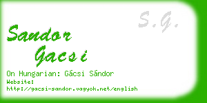 sandor gacsi business card