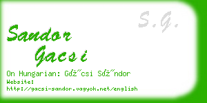 sandor gacsi business card